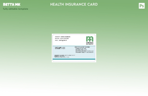 Модерен стил Шаблон за картичка за здравствено осигурување Белгија